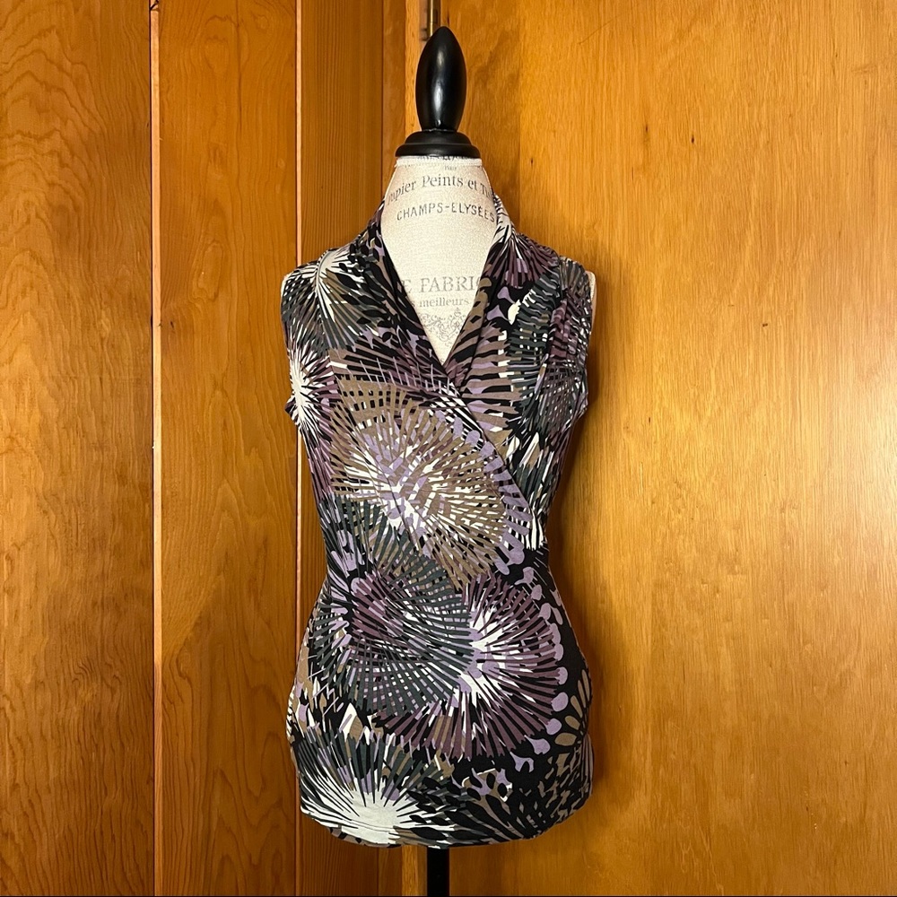 Karen Kane Faux Wrap Sleeveless Top Size M